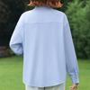 Plus Size Women's Loose Long Sleeve Button-Down Shirt, Solid Color Casual Office Blouse (3XL-7XL)