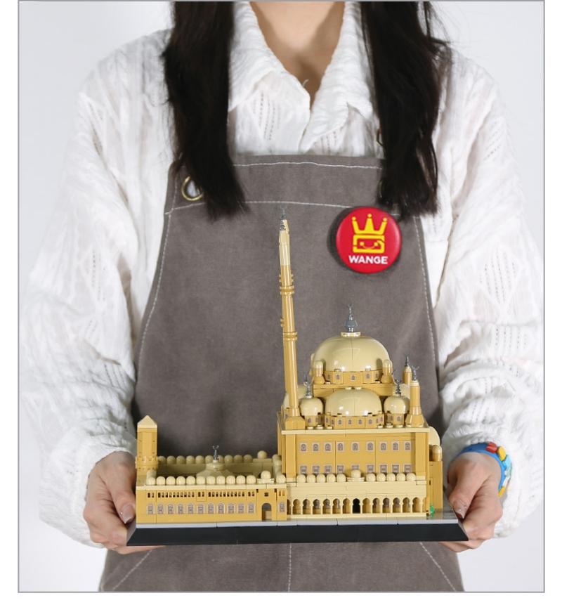 Non-Toxic 620Pcs Model Architecture Muhammad Ali Mosque Cairo Egypt Building Blocks Model Bricks Gift For Kids Small Bricks Collection