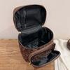 Leather Make Up Pouch Bag Large Capacity Pouch for Make Up Kit Leopard Print Cosmetic Bag  Girls