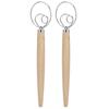2Pcs Stainless Steel Dough Mixer Blender Manual Eggbeater with Oak Handle Kitchen Accessory
