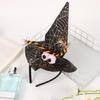 Festival Halloween Witch Hat Hairband with Mesh for Women Men Cosplay Spiderwebs Wizard Caps Headband Costume Accessory