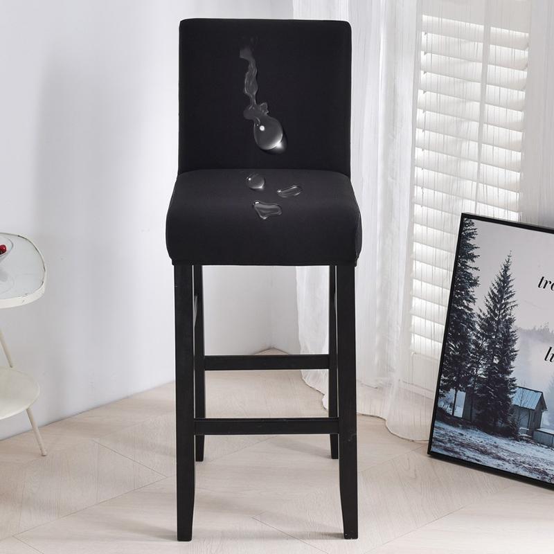 Waterproof Short Back Bar Chair Cover Solid color Stretch Swivel Chair Cover Stretch Small Size Bar Stool Seat Covers for Hotel Banquet Dinin