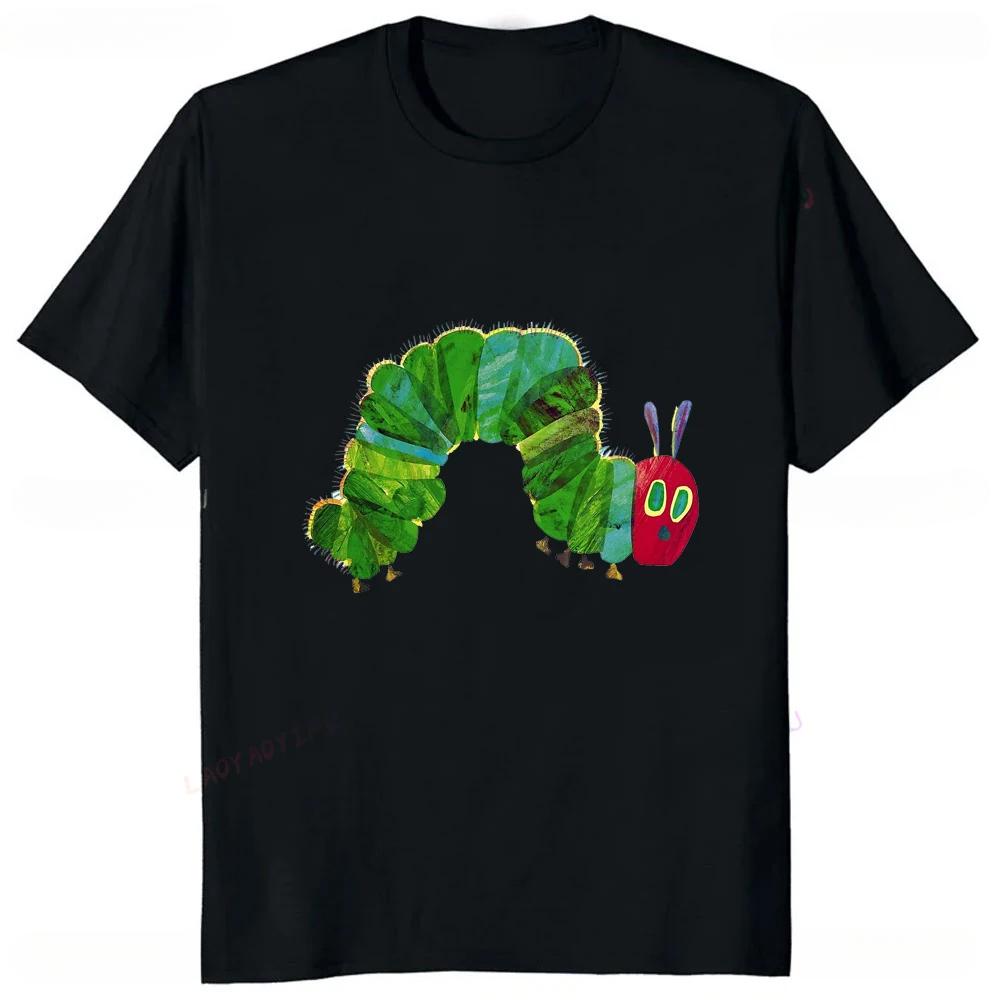 Funny The Very Hungry Caterpillar Cartoon Printed Tshirt Summer Style Casual Fashion Couples Clothing Y2K Harajuku Unisex Tees