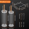 Rolling BBQ Grill Basket Set 304 Stainless Steel Cylinder Grill Mesh Cage with Wooden Handle Stand Hooks Forks