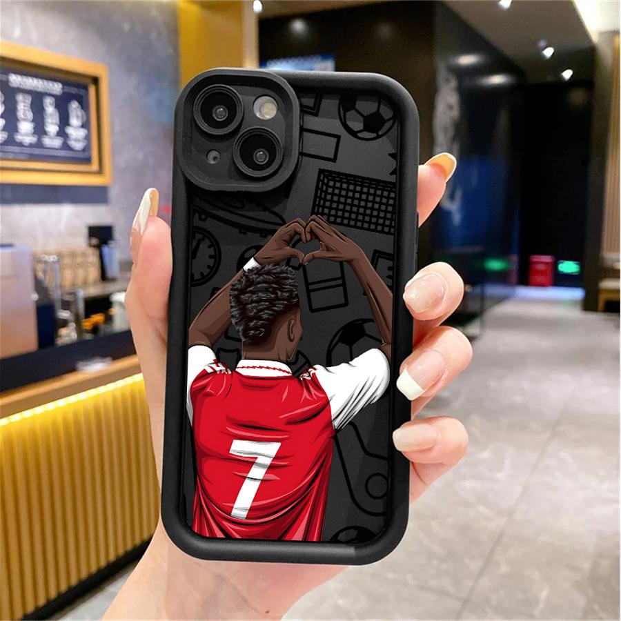 Soft TPU Phone Case for iPhone 14 Pro 14 11 12 Mini 15 Plus 16e 13 Pro MAX 11 XS XR 16 Plus Cartoon Football Number
