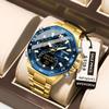 POEDAGAR Top Original Herrenuhr LED Leuchtend Wasserdicht Woche Datum Herren Armbanduhr Elektronisch Edelstahl Quarz Herrenuhren