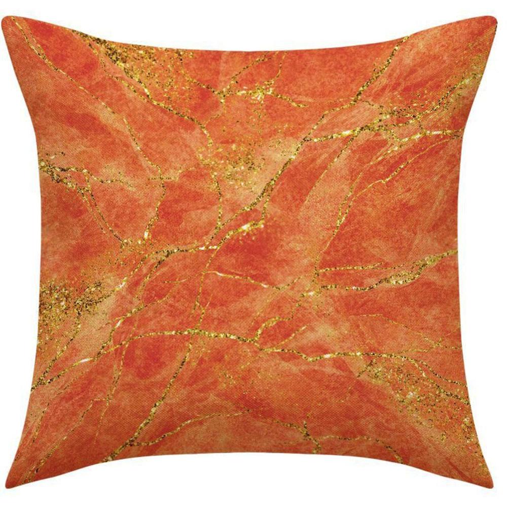 

Orange Gold Flowing Patterns Decorating with Luxury StyleCover Bedroom Sofa Decoration Polyester Cushion Cover with Zipper 16x16Inch
