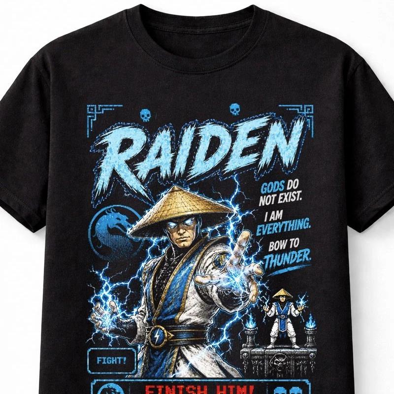 Raiden Mortal Kombat Arcade Fighting Game Graphic Unisex TShirt S