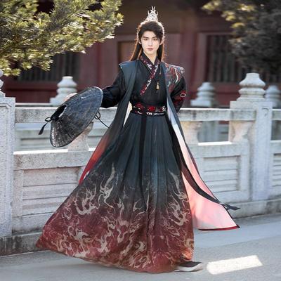 Chinese Wei And Jin Dynasty Style Hanfu For Men, Martial Arts Embroidery, Performance Clothes, Suits