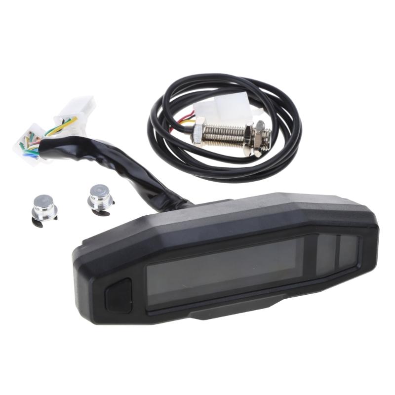 

Motorcycle Speedometer Color Display Tachometer Oil Gauge Odo-Meter Compact 1