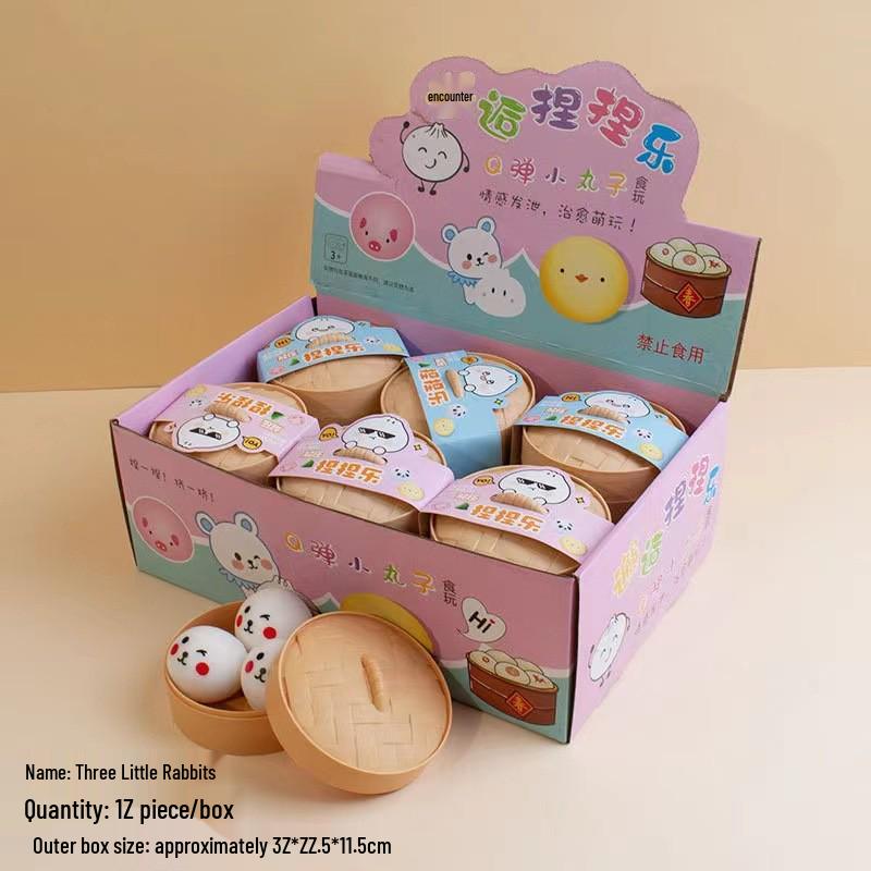 Creative Stress Relief Squeeze Toy - TPR Steamed Bun & Fried Dough Stick Simulations