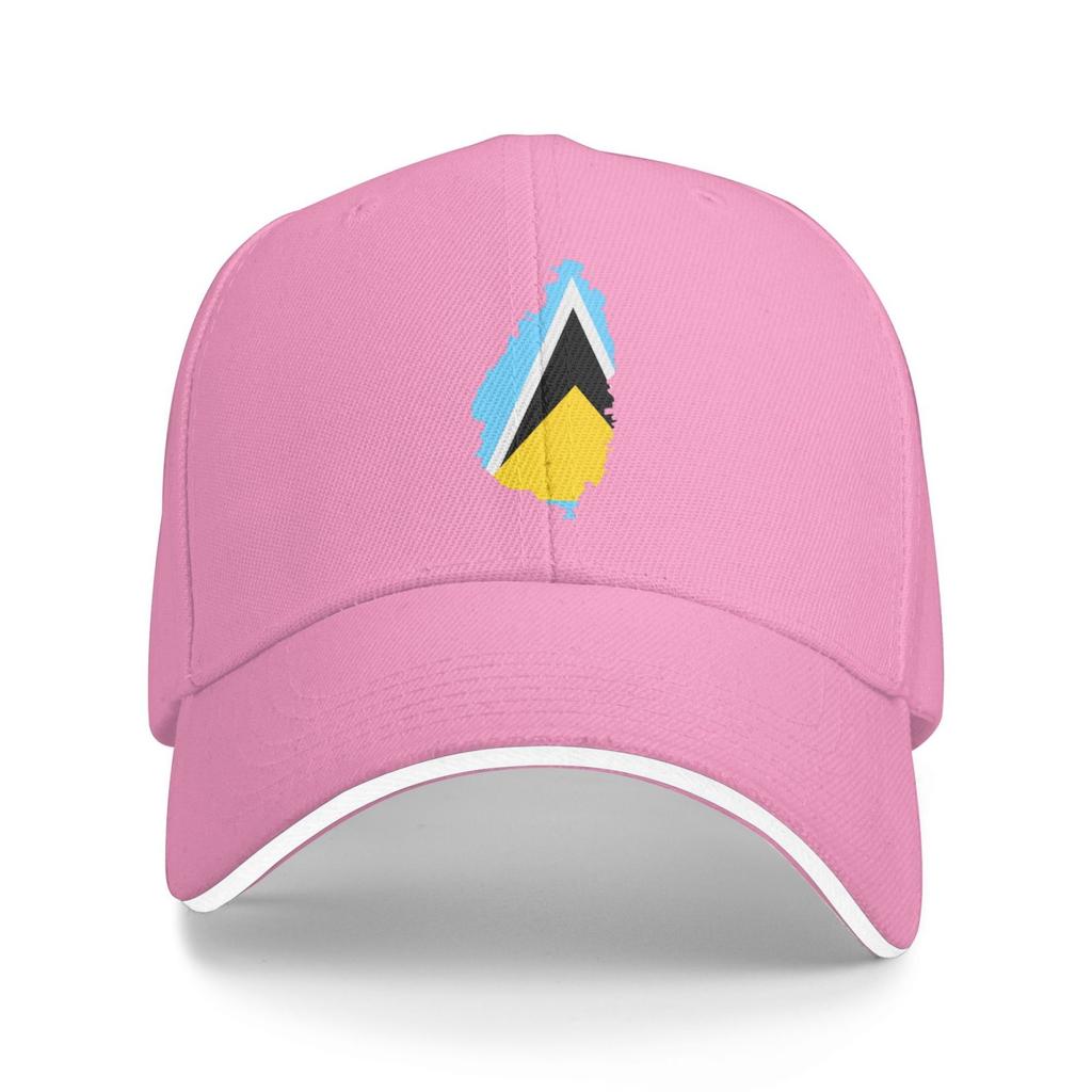 Flag Map of St Lucia Sun Mesh Hats Summer Outdoor Baseball Cap Cool Trucker Hat for Unisex Unisex Sun Protection