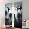 2pcs   Plane Printing Light Filtering Curtains Ghost Silhouette Polyester Easy Install (without Rod) Home Decor Use for Various