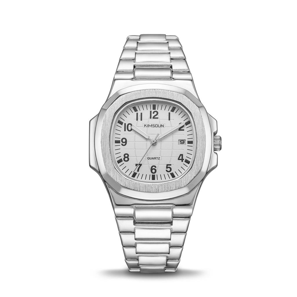 KIMSDUN Golden Shidon Markenuhr Explosion Edelstahlgürtel Herrenuhr Wasserdicht Leuchtende Sport Quarzuhr Herrenuhr