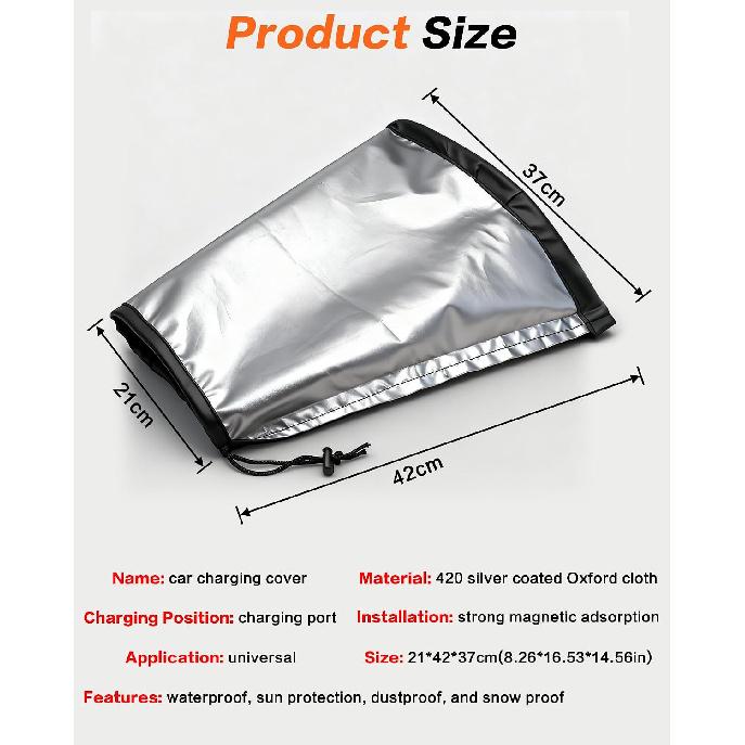 IZTOSS EV Charger Cover, Waterproof Charging Port Cover, Double-Sided, Rain Sun UV Snow Protection, Magnetic Adsorption Universal for Most Electric