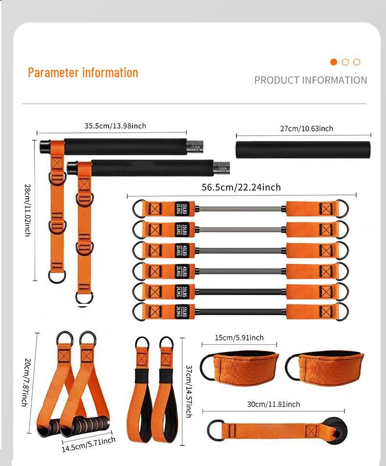 Multifunctional Home Gym Resistance Band & Pilates Bar for Strength Training