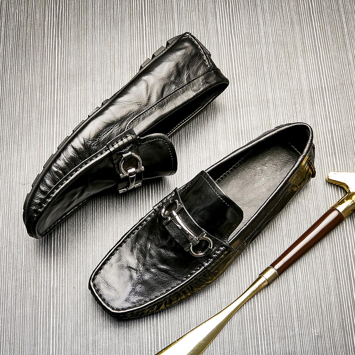 Bo Wei Мужская обувь Дышащая кожаная обувь Мужская обувь для вождения из натуральной кожи — фото 3