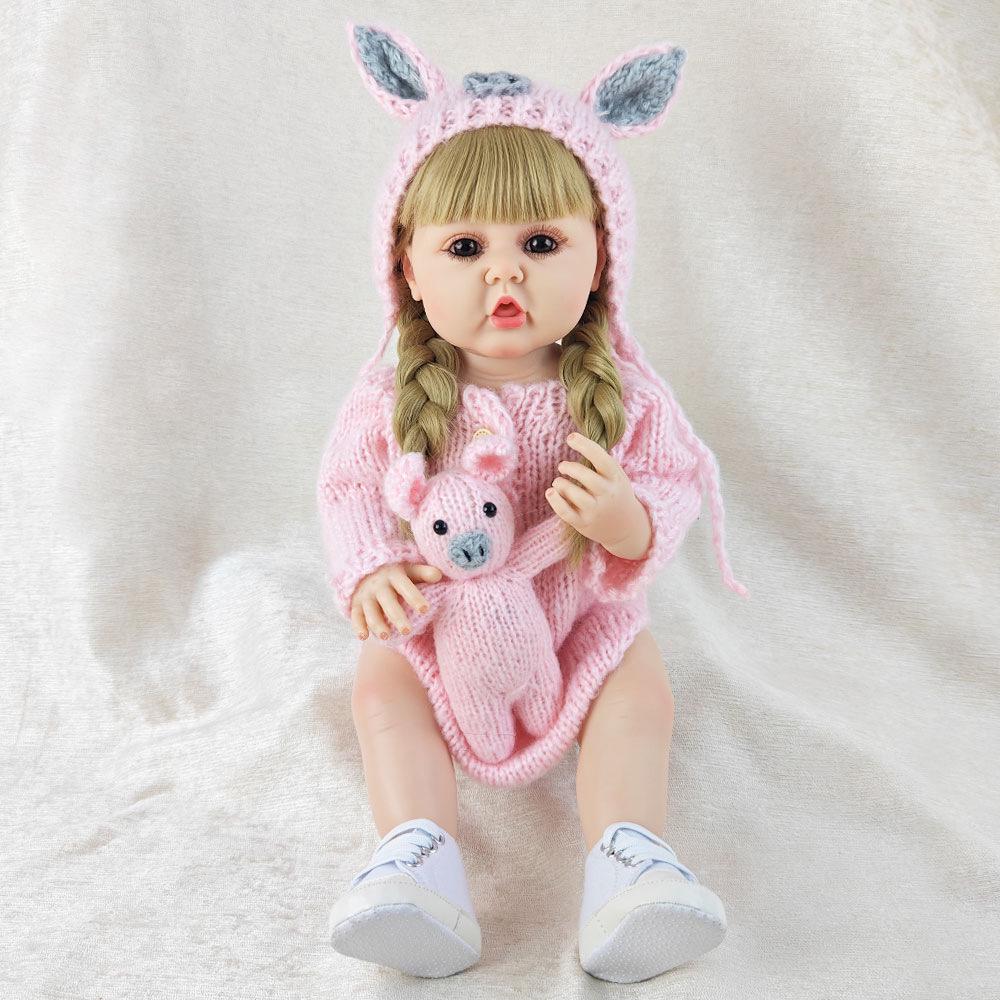 Adorable Pig Sweater Set for 55cm Realistic Doll - DIY Hairstyle & Dress-up Companion Gift