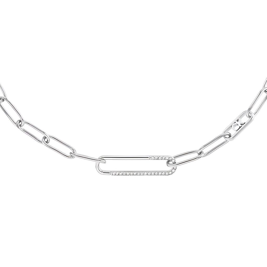 Calvin Klein Fashion Series Silver Plated Steel Clip Crystal Necklace Women necklace 35000536
