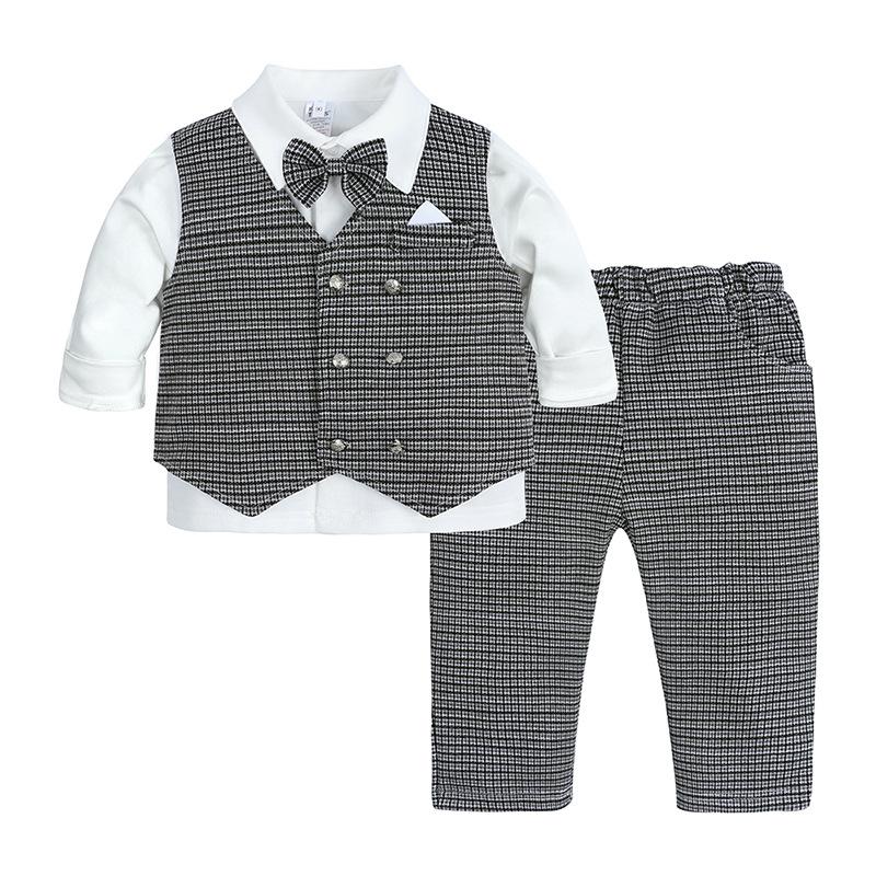 Schonku Kids' 2025 Spring & Autumn Formal Suit: First Birthday Gentleman Set