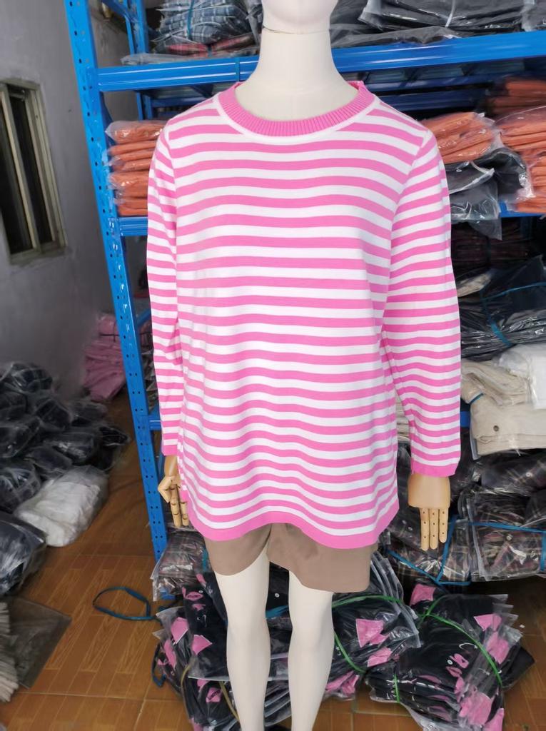 Women S Classic Striped Knit Pullover Sweater Casual Vintage