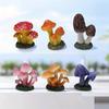 3pcs Mini Resin Mushroom Figurine Fake Mushroom Miniatures Micro Landscape Fairy Garden Terrarium Decorations Desktop Ornament