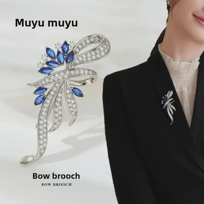 Luxurious Zircon Flower Bow Brooch: Stylish & Versatile Pin