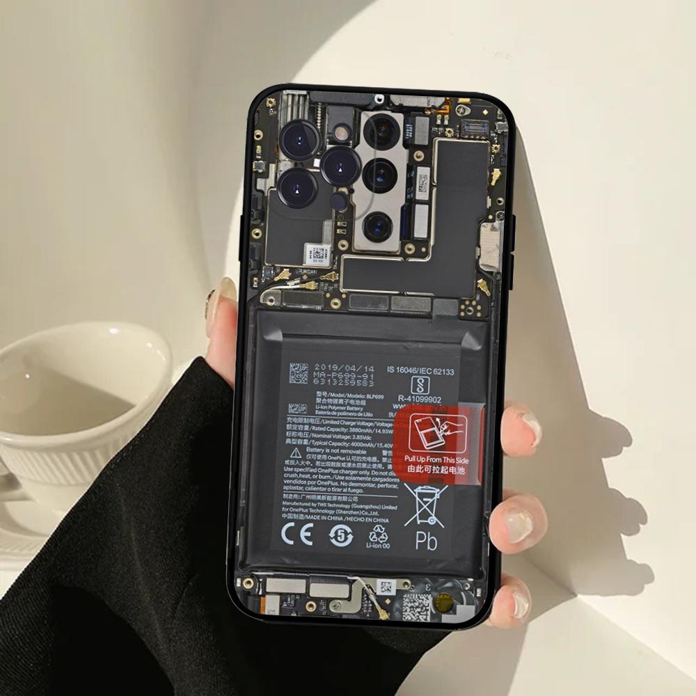 Inside Circuit Board Phone Case For IPhone 16 15 14 11 12 13 Mini Pro XS Max Cover 6 7 8 Plus X Funda Shell
