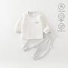 Pyjama d'automne à manches longues pour bébé avec protection haute pour le ventre - Coton pur