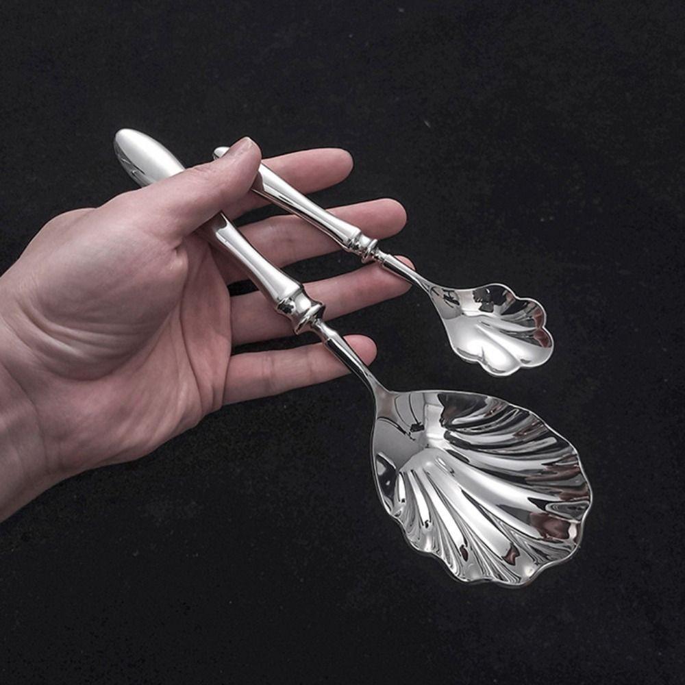 French Dessert Spoons Shell Shape Soup Spoon Creative Table Serving Spoons  Restaurant