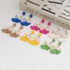 Exaggerated Vacation Wind Leaf Earrings Raffia Weaving Unique Personality Earrings Sweet Temperament Earrings