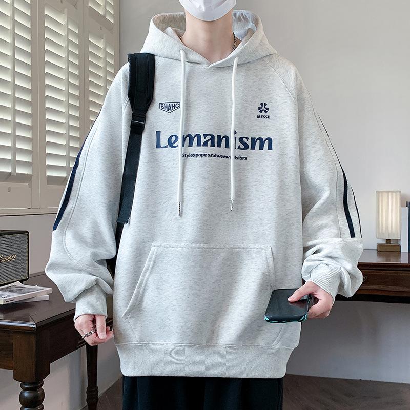 Höst- och vinterhuvtröja för män Lös mångsidig topp för grundskole- och gymnasieelever Snygg sportjacka för barn