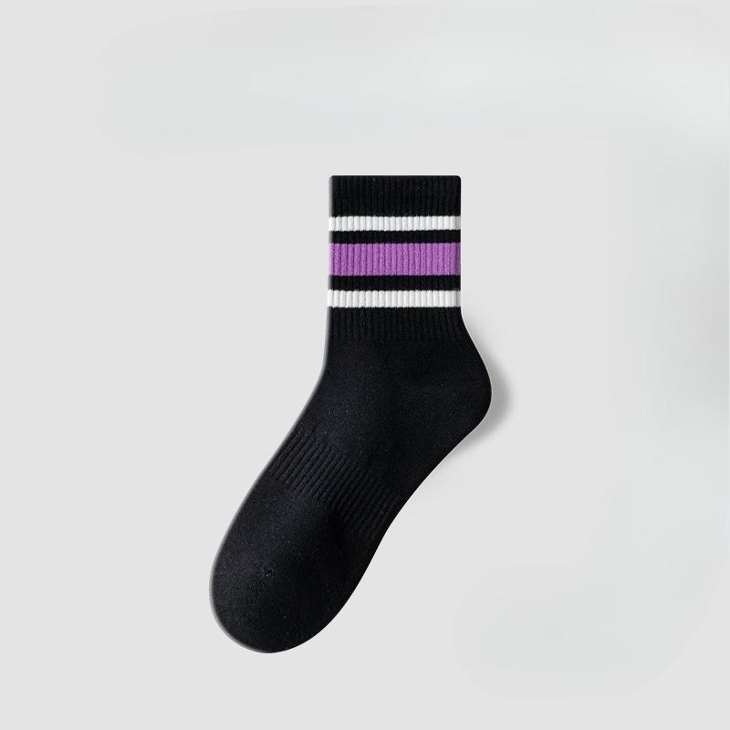 

Men and Women Spring and Autumn Pure Cotton Deodorizing Running Socks 1 pair фіолетовий/чорний