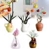 5Pcs (no Plant) Mini Ceramics Vases Magnets Strong Magnetic Hold Buds Vases Magnets for Fridge Decoration and Office Use