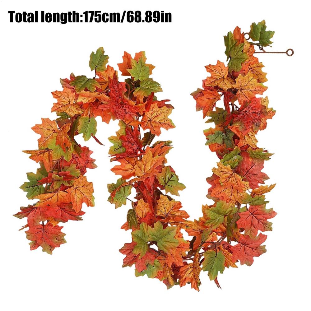175CM Herbstlaub Girlande Simulierte Ahornblätter Rattan Kreative Herbstdeko für Thanksgiving, Halloween, Hochzeiten & Festival
