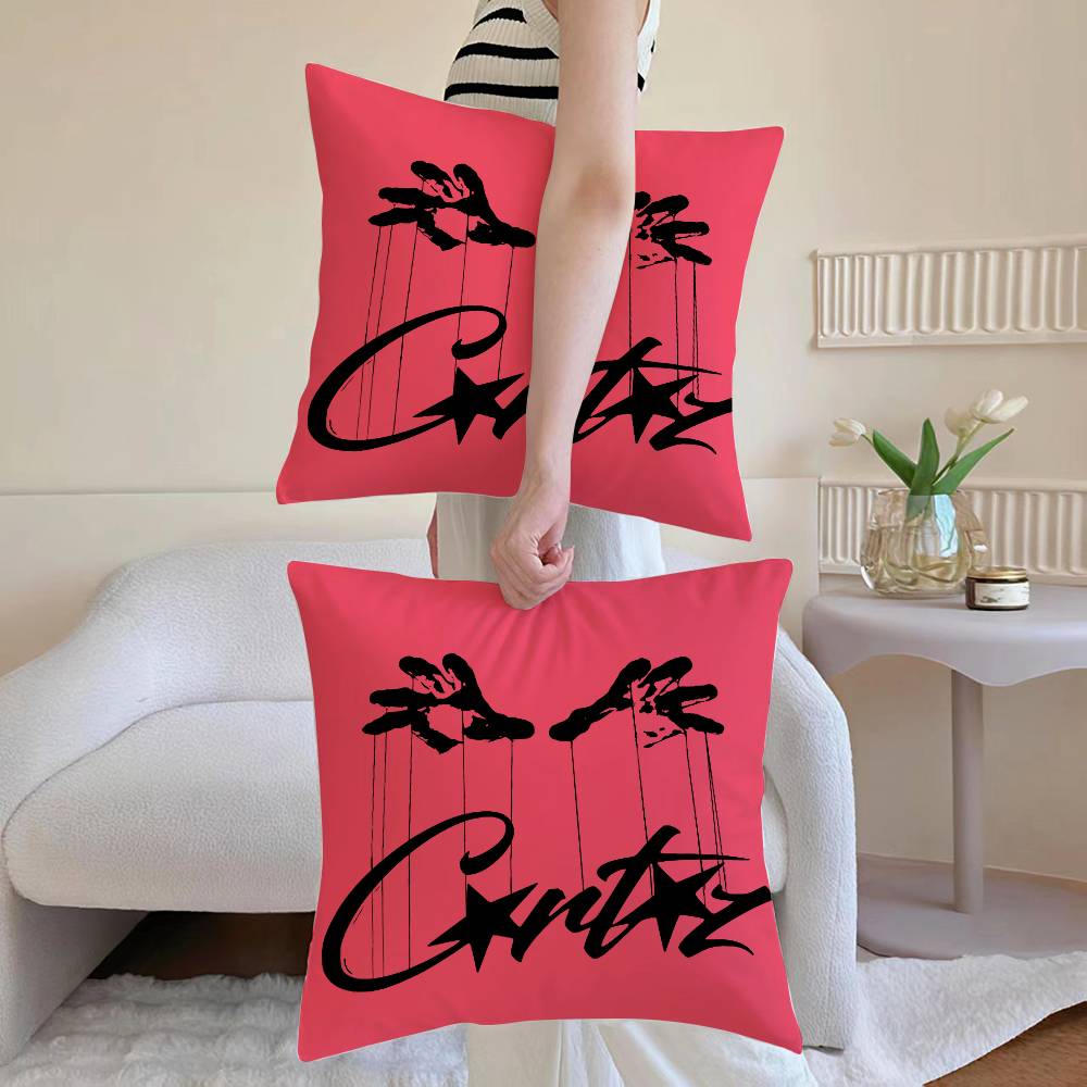 Anime C-Corteiz Pillow Case Sofa and Living Room Decorative Cushion Covers Dust-proof and Mite-proof Invisible Zipper