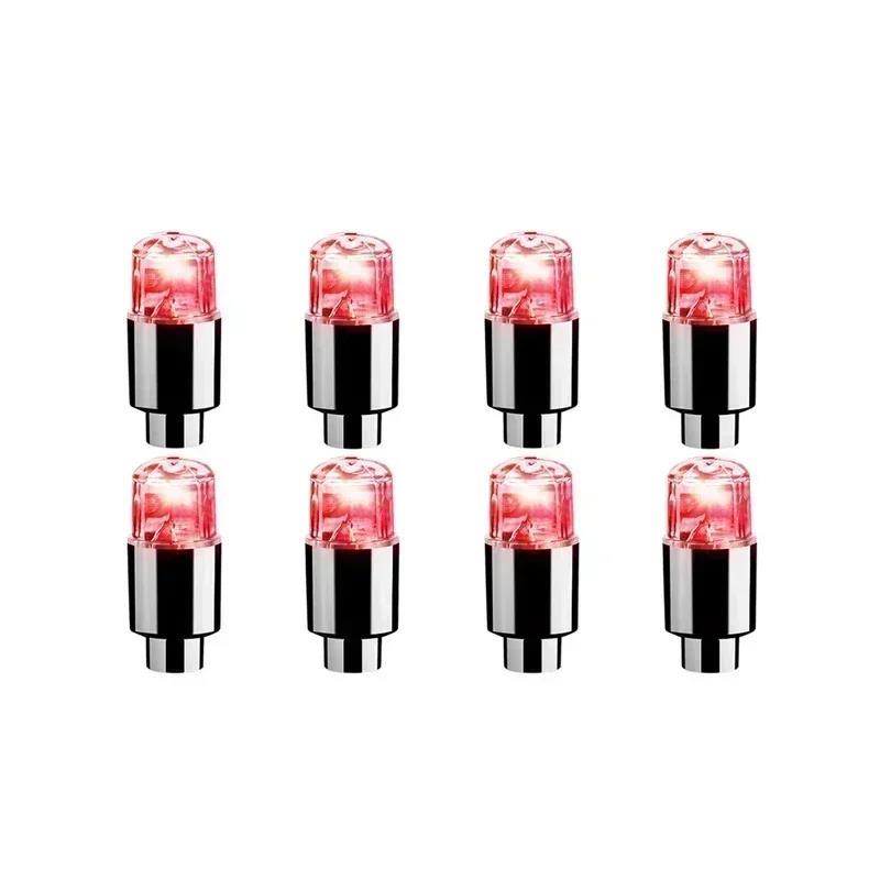2/4PCS Colorful LED Wheel Valve Lights Motorcycles Bicycles Car Wheel Tire Valve Caps Universal Dustproof Bicycle Valve Cover Valve Stems 1