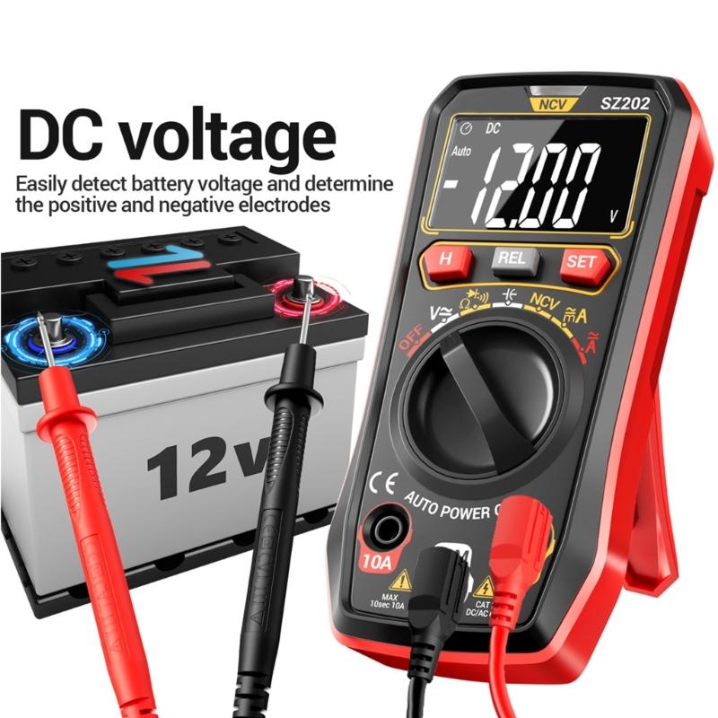 Digitalmultimeter mit berührungsloser Spannungserkennung, leicht zu tragen, Digitalmultimeter mit Data-Hold-Funktion für zu Hause