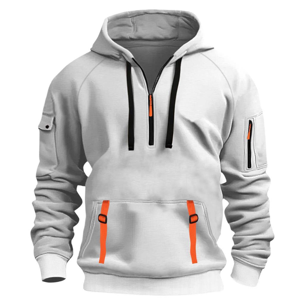 2025 Hot-Selling Men's Sporty Hoodie Set with Arm Pocket and Zipper