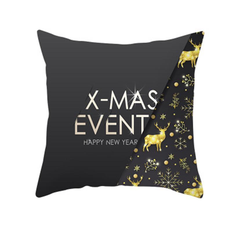 Merry Christmas Decorative Printing Cushion Cover for Christmas Home Living Room Sofa Decoration Polyester Pillow Cover