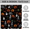 Halloween Shower Curtain,Black Fall Shower Curtains for Bathroom,Horror Skeleton Halloween Curtains Ghost Shower Curtain Set for