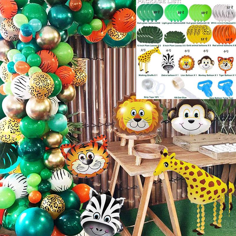 Green Jungle Series Balloon Birthday Party Arch Balloon Set Decoration Balloon Chain