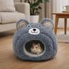 Cartoon Hamster Warm Nest Semi-enclosed Bear Shape Guinea Pig House Plush Windproof Hamster Cotton Nest Cage Accessories