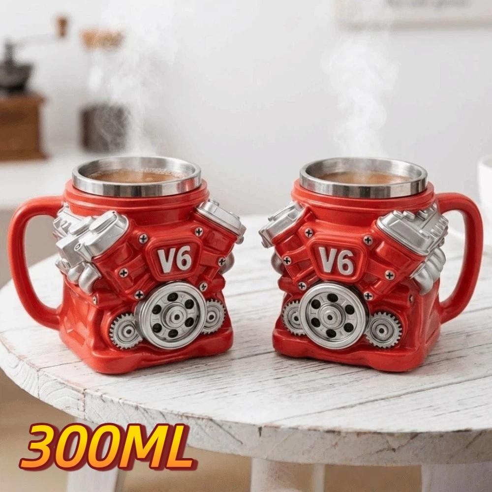 con Motori V8 a Maniglia Tazza in Acciaio Inossidabile Isolamento a Doppia Parete Tazza da Auto Regali per Uomini e Ragazzi rosso