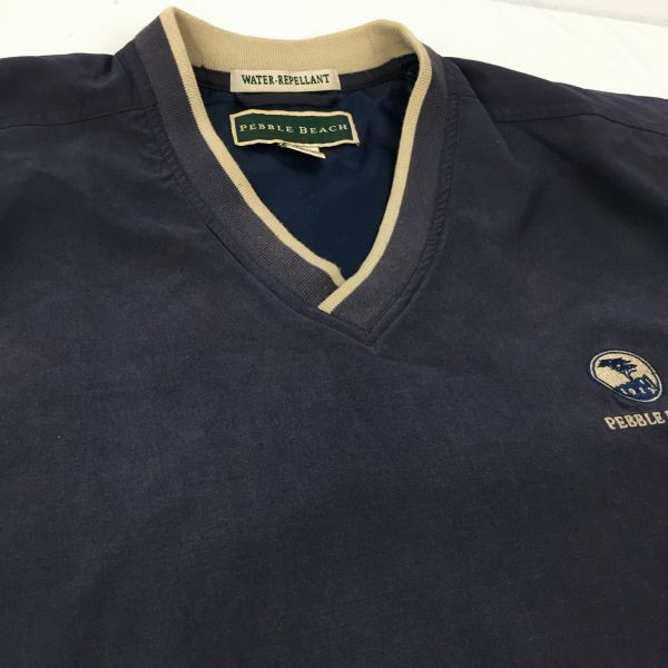 PEBBLE BEACH USA Hergestellt Vintage Wasserdichter Pullover Blouson Sweatshirt Größe S Marine(GEBRAUCHT)