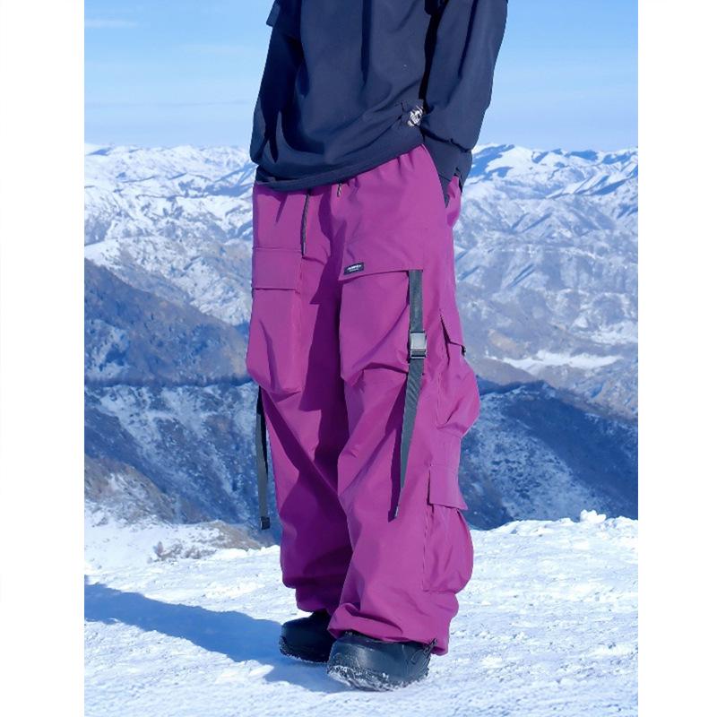 Bingdu Violet 2025 Unisex Snow Pants: Waterproof, Thickened, Warm, Heavy-Duty Winter Wear