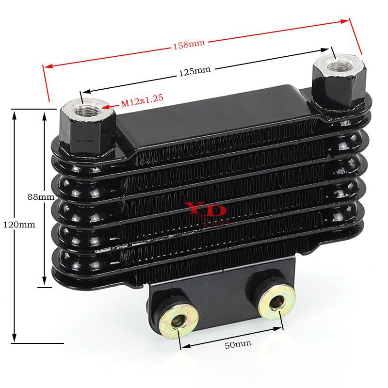 Aluminum Oil Cooler Upgrade for GY6 Motorcycle Scooter Engine, 6-Layer with Oil Radiator, M12 Interface