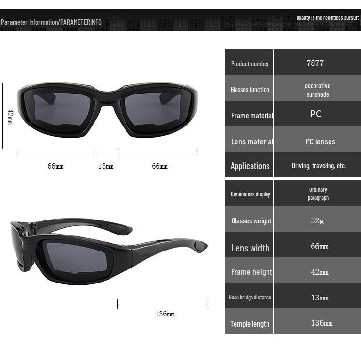משקפי טקטיים לרכיבה על אופניים וסקי בחוץ 2025 - משקפי שמש מגינים עם ריפוד ספוג