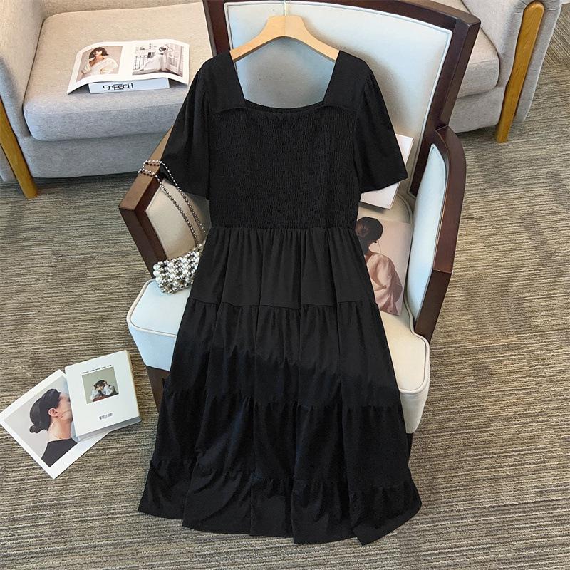 

Women s Plus Size Slimming Loose Short Sleeve Long Dress 7XL чорний