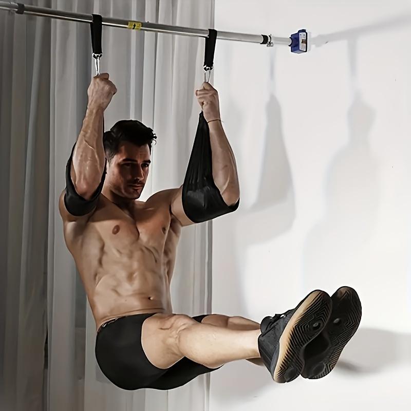 YX Bauchmuskel-Schlaufen (Naturkautschuk PVC 30 cm Durchmesser) Schwarzer Unisex Bauchmuskel-Trainings-Fitness-Hängeschlinge Core-Workout-Unterstützung